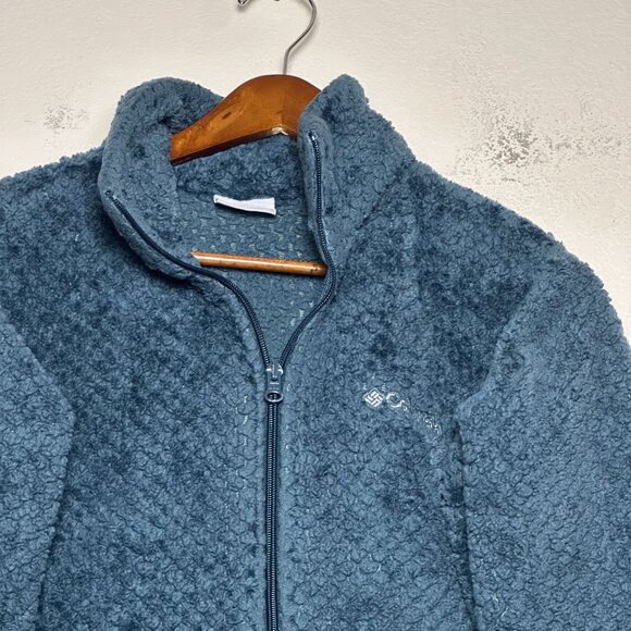 Columbia Beech Forest Fleece Jacket Women L Green Sherpa Winter Tech Outerwear - Picture 3 of 13